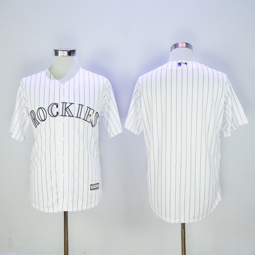 Men Colorado Rockies Blank White Game MLB Jerseys